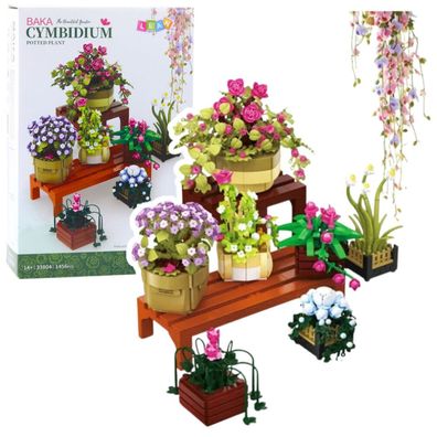 Leantoys Bausteine Blumen in Töpfen 1446el