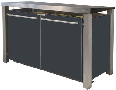 Mülltonnenverkleidung Typ-ED, 3x 120l, Türfarbe Anthrazit