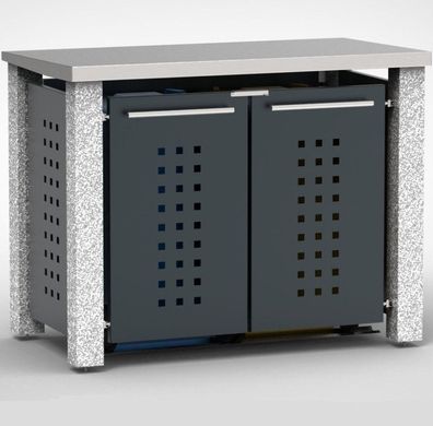 Mülltonnenbox Typ-SD, 2x 240l, Türfarbe Anthrazit