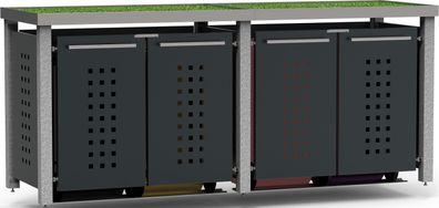 Mülltonnenbox Typ-NW, 4x 120l, Türfarbe Anthrazit