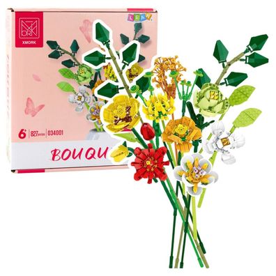 Bausteine Dekorativer Blumenstrauß aus bunten Blumen 827 Stk