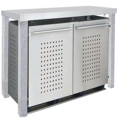 Müllbox Typ-SD, 2x 240l, Türfarbe Edelstahl