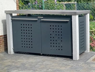 Mülltonnenbox Typ-SW, 3x 240l, Türfarbe Anthrazit