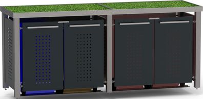 Müllbox Typ-EW, 4x 240l, Türfarbe Anthrazit