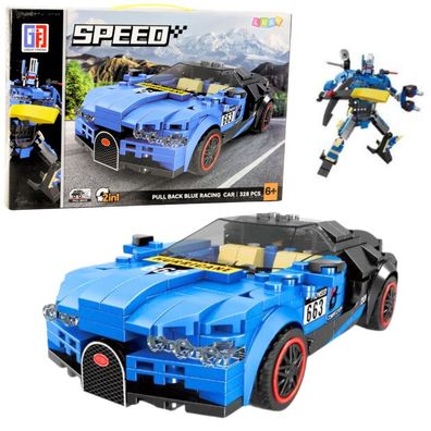 Roboterauto 2in1 Hurricane Blue Bausteine 328 Stk