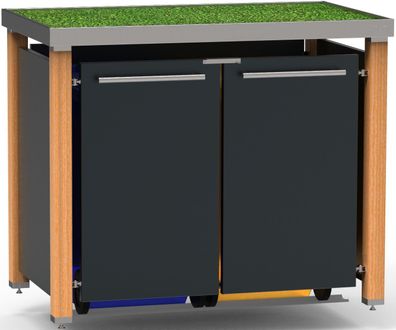 Mülltonnenhaus Typ-HW, 2x 240l, Türfarbe Anthrazit