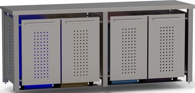 Müllbox Typ-ED, 4x 240l, Türfarbe Edelstahl