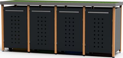 Müllbox Typ-LW, 4x 240l, Türfarbe Anthrazit