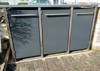 Mülltonnenbox Typ-MD, 1x 240l + 2x 120l, Türfarbe Anthrazit