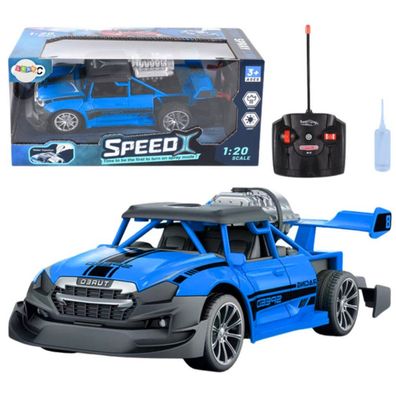 Lean Toys Rc Ferngesteuertes Auto 1:20 Lichter Rauch-Effekt Blau