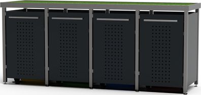 Mülltonnenhaus Typ-MW, 4x 240l, Türfarbe Anthrazit