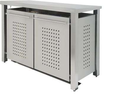 Müllbox Typ-ED, 2x 240l, Türfarbe Edelstahl