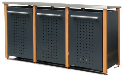 Mülltonnenverkleidung Typ-LD, 2x 240l + 1x 120l, Türfarbe Anthrazit
