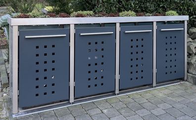 Mülltonnenhaus Typ-MW, 4x 120l, Türfarbe Anthrazit