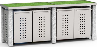 Mülltonnenbox Typ-SW, 4x 240l, Türfarbe Edelstahl