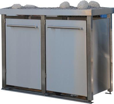 Mülltonnenbox Typ-MW, 2x 120l, Türfarbe Edelstahl