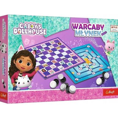 Gabby's Dollhouse Trefl 02800 Dame- und Mühlenspiel