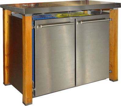 Mülltonnenhaus Typ-HD, 2x 120l, Türfarbe Edelstahl