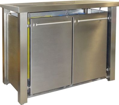 Mülltonnenverkleidung Typ-ED, 2x 240l, Türfarbe Edelstahl