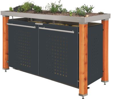 Müllbox Typ-HW, 1x 240l + 2x 120l, Türfarbe Anthrazit