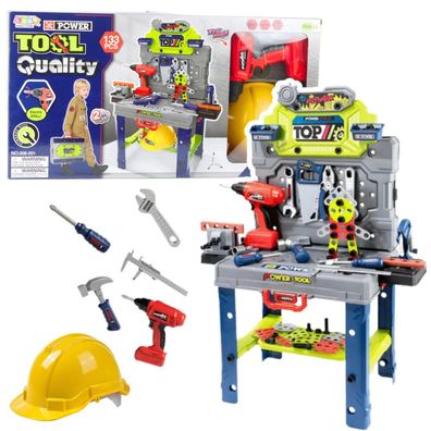 Heimwerkertisch 2-in-1 Koffer Werkzeugset Schraubendreher Helm 133-tlg