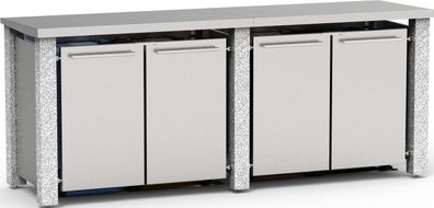 Mülltonnenhaus Typ-SD, 4x 240l, Türfarbe Edelstahl