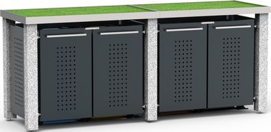Müllbox Typ-SW, 4x 120l, Türfarbe Anthrazit