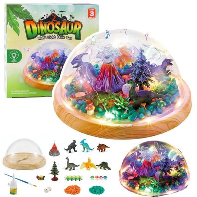 DIY-Dinosaurier-Terrarium-Kreativset mit Kuppel-Nachtlicht