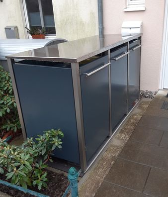 Mülltonnenbox Typ-MD, 3x 240l, Türfarbe Anthrazit