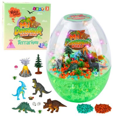 Leantoys DIY Kreatives Dinosaurier-Terrarium-Set und LED Nachtlicht