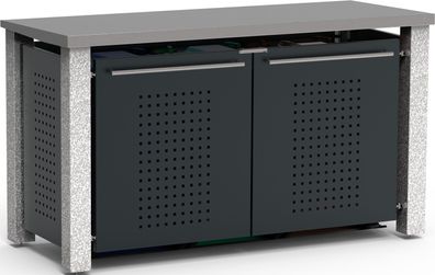 Müllbox Typ-SD, 1x 240l + 2x 120l, Türfarbe Anthrazit