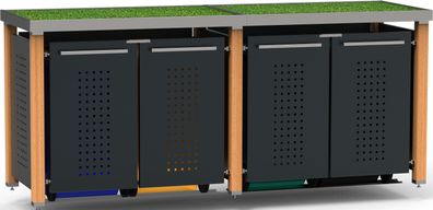 Müllbox Typ-HW, 4x 120l, Türfarbe Anthrazit