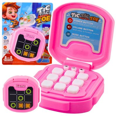Elektronisches Tic-Tac-Toe-Spiel, 9 Spielmodi, Pink