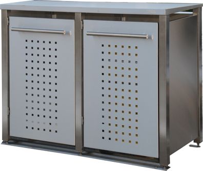 Müllbox Typ-MD, 2x 120l, Türfarbe Edelstahl