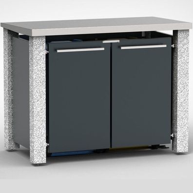Mülltonnenhaus Typ-SD, 2x 240l, Türfarbe Anthrazit