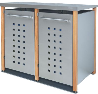 Müllbox Typ-LD, 2x 120l, Türfarbe Edelstahl