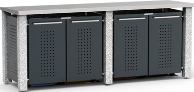 Müllbox Typ-SD, 4x 240l, Türfarbe Anthrazit