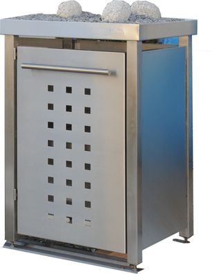 Mülltonnenbox Typ-MW, 1x 120l, Türfarbe Edelstahl