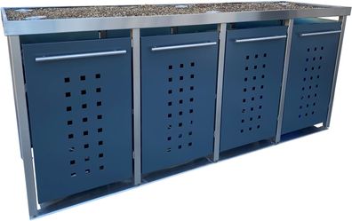 Mülltonnenhaus Typ-MW, 2x 240l + 2x 120l, Türfarbe Anthrazit
