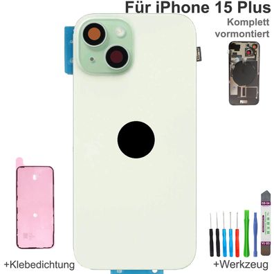 Akkudeckel für iPhone 15 Plus Grün Backcover Rückseite Komplett vormontiert mit MagSa