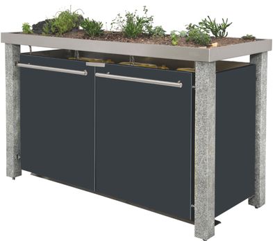 Mülltonnenhaus Typ-NW, 2x 120l, Türfarbe Anthrazit