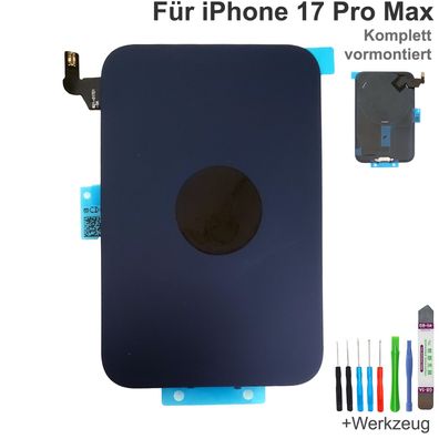 Akkudeckel für iPhone 17 Pro Max Blau Backcover Rückseite Komplett vormontiert mit Ma
