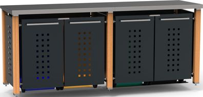 Mülltonnenbox Typ-HD, 4x 120l, Türfarbe Anthrazit