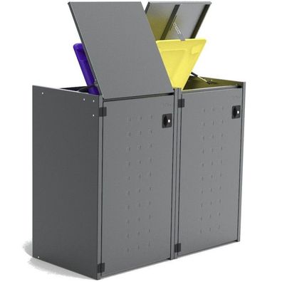 Mülltonnenbox Boxxi Typ-XD, 2x 120l, Türfarbe Anthrazit