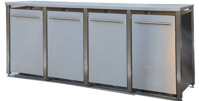 Müllbox Typ-MD, 4x 240l, Türfarbe Edelstahl
