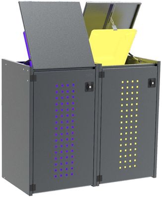 Mülltonnenverkleidung Boxxi Typ-XD, 2x 120l, Türfarbe Anthrazit
