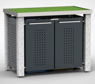 Müllbox Typ-SW, 2x 120l, Türfarbe Anthrazit