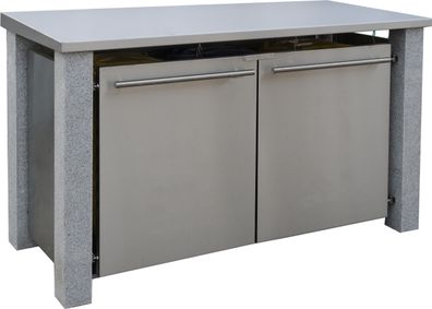 Mülltonnenhaus Typ-SD, 3x 120l, Türfarbe Edelstahl