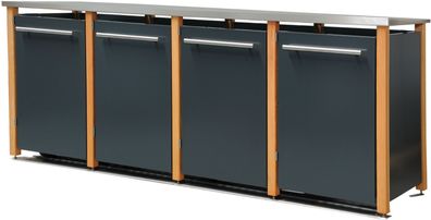 Mülltonnenverkleidung Typ-LD, 4x 120l, Türfarbe Anthrazit