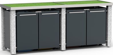 Mülltonnenverkleidung Typ-SW, 4x 240l, Türfarbe Anthrazit